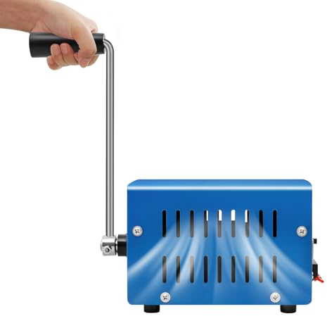 Generador de manivela de 20 W, cargador portátil de alto rendimiento, carga USB portátil, salida de voltaje de 3 V, 5 V, 6 V, 9 V, 12 V, ajustable, para carga USB al aire libre
