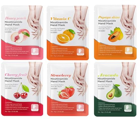 Handmaske, 6 Paar Handpflege Handschuhe, Peeling-Handmasken Mit Hyaluronsäure Und Ceramiden, Handpflege Handmaske, Feuchtigkeitsspendende Handhandschuhe Für Männer Und Frauen Mit Rissigen Händen