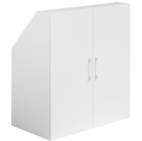 Bellamio Aland Dachschrägenschrank, Weiß, 2 Türen, 3 Fächer, 90 cm breit | Dachschrägenregal, Bücherregal, Kleiderschrank, Nischenschrank, platzsparendes Stauraumregal für schräge Wände, 100x90x52 cm