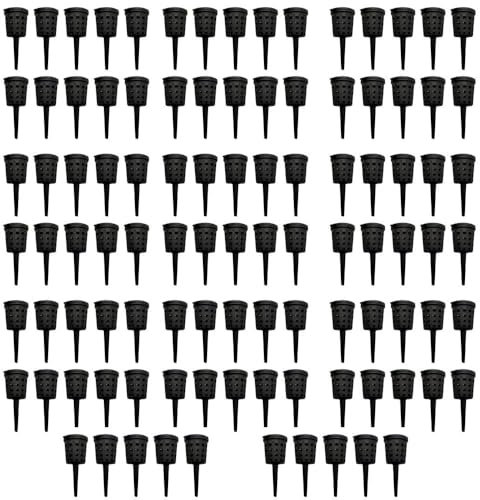 Taicols 100 Pezzi Fertilizzante in Plastica per Bonsai e Piante in Vaso, Strumento Bonsai con Coperchio e Rete per Piante