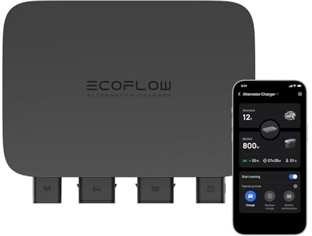 EF ECOFLOW Batterieladegerät Plus 1000, 10× Schnelles Laden 1 kWh in 1 Std., Laden während der Fahrt, 3 Modi, App & Fahrzeugsteuerung, 8× Schutz, Rückladen, Autoladegerät für Powerstations