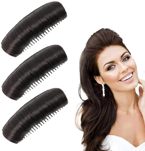 Unsichtbares Flauschiges Haarpolster, 3 Stück Bump It Up Volumen-Haarbasis, Haarstyling Natürlicher Realistischer Haarkissen, Dutt Maker Fluffys Hair Clip, volumen Haare Duttkissen für Frauen
