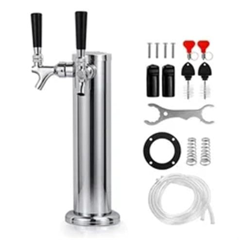 AMEEDA Single Faucet Draft Beer Tower Beer Tower, Draft Beer Kegerator Tower Dispenser, Home 3'' Polished Beer Column With Tubing Wrench Tools(Size 2)