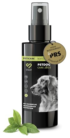 Peticare Spray Dentaire Naturel pour Chiens | Mauvaise haleine, problèmes de gencives | Favorise la Flore buccale | pour Toutes Races et Tailles | Soins dentaires sans Brosse | petDog Care 2807