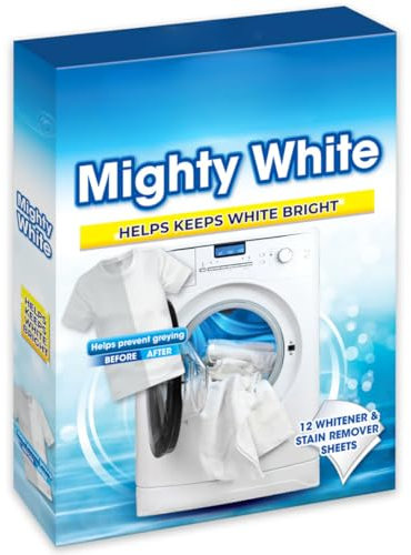 Citystores Mighty White Laundry Restorer Sheets 12 Pack Revive Faded Clothes, Laundry Colour Enhancer Restore White Fabrics