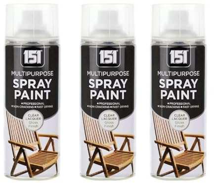 PEBBLE HUG 151 Clear Lacquer Spray Paint, Quick-Drying Formula, DIY Projects, Glossy Finish, Ideal For Wood, Metal, Perfect For Both Indoor And Outdoor, 400ml, (3 Pcs)