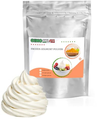 Gino Gelati Frozen Joghurt Pulver mit verschiedenen Geschmäckern, Made in Germany, schnelle und einfache Zubereitung mit oder ohne Eismaschine, zum Zuhause zubereiten (333 g, Natur)