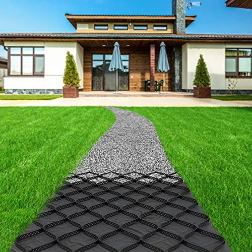 Grille de gravier de jardin robuste et perméable pour murs de soutènement et allées 4 x 10 m, idéale pour les zones à forte circulation