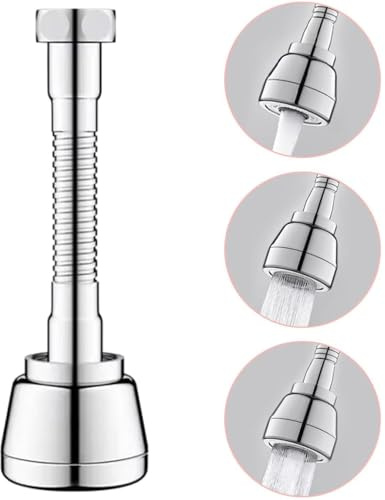 Gebildet Kitchen Faucet Head Replacement Faucet Sprayer Attachment, Stainless Steel 360 Degree Rotatable Faucet Aerator Accessories Faucet Extender Anti-Splash Tap Booster Water Saving Shower