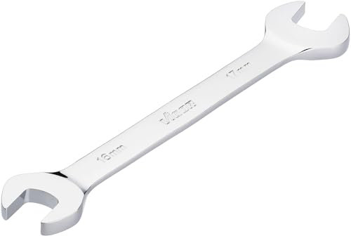 VIGOR Doppel-Maulschlüssel, Außen-Sechskant Profil V7730-16X17, Schlüsselweite 16 x 17 mm, verchromt und poliert, geeignet für alle Verschraubungen, Länge 205mm