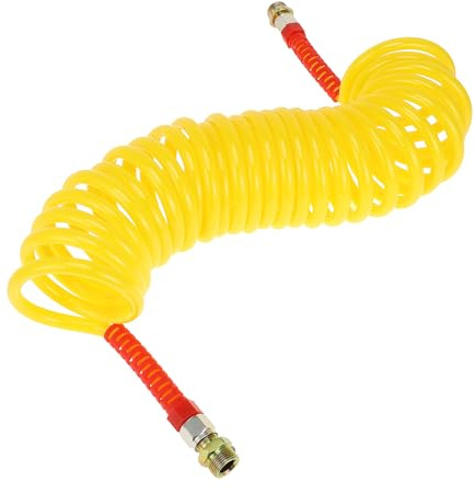 Partuto Tuyau Frein Air & Refroidisseur Huile Enroulé 1pc pour Camions | Pu, Fer, 28 Pieds, 28,5 Tours, M22X1,5 Npt, Haute Pression, Anti-Pliage, Refroidisseur Huile, Queue Courte