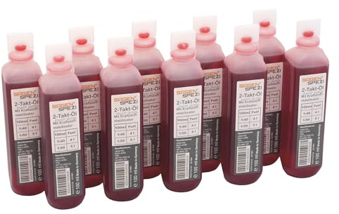 Sägenspezi 2-Takt-Motoröl selbstmischendes teilsynthetisches Zweitaktöl raucharm für eine saubere Verbrennung und bessere Schmierung FF Fuel Fresh Kraftstoffstabilisator (1 L (10 x 0,1 L Flaschen))