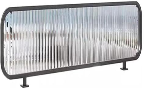 LVSEWOA Trennwände für Essbereiche, Konvexe Trennwand aus gehärtetem Glas, Schreibtisch-Trennwand für offene Restaurants, Büros und Bardekorationen (schwarz, 100 x 35 cm)