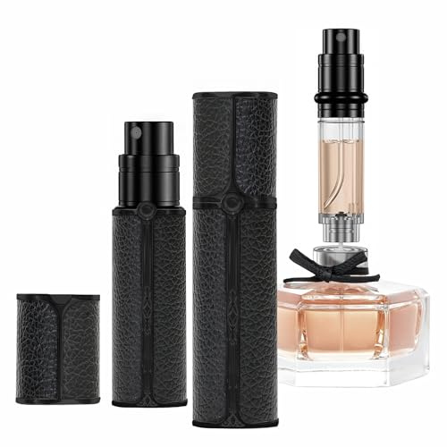 muilsae BF01BKB Vaporisateur Parfum, 10 ml Flacon rechargeable, Vaporisateur de voyage portable, adapté au sac à main, au voyage, pour femmes et hommes (Noir)