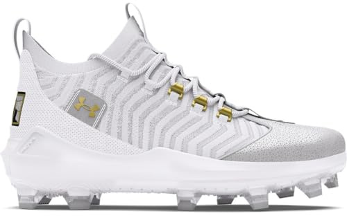 Under Armour Harper 9 Pro TPU – Homme (blanc/blanc/doré métallique), Or blanc métallisé, 48.5 EU