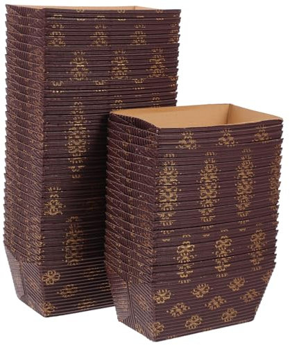LIFKOME 50pièces Lot De Moules Pain Papier Rectangulaires Robustes Caissettes Pâtisserie Antidébordement Pour Cuisson Sans Huile Supports Gâteau Carton Résistants Chaleur