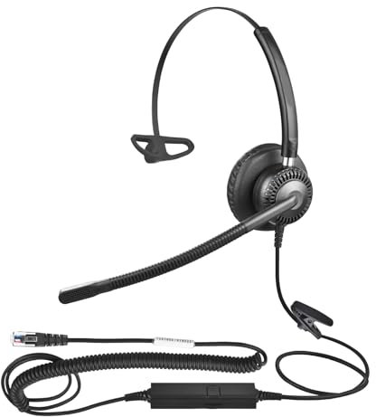 GAOFESA CF71 Casque d'écoute monaural avec microphone antibruit pour centre d'appel et bureau
