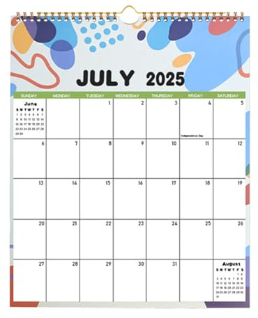 4. Väggkalender – väggkalender 2026 månadsplanerare | 12 månaders spiralväggsorganisatör med anteckningar och helgdagar, tjock pappershängande kalender för hemmaskola, blocklayout, bou