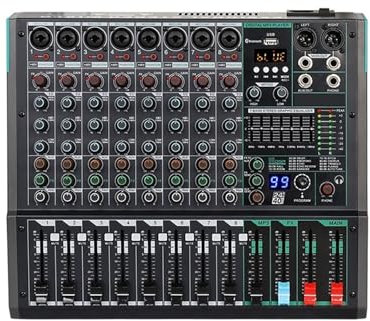Table de mixage audio Mélanur Audio Professionnel, Console De Carte Son À 8 Canaux, Interface Système De Bureau De Mixa DJ, 99 Effets De Réverbération Intégrés