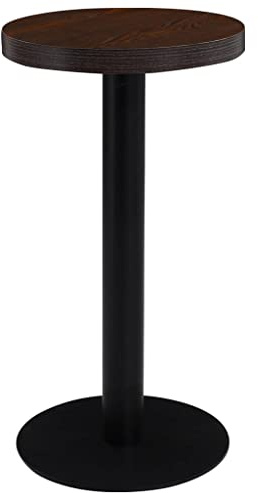 Teenpull Bistrotisch Dunkelbraun 40 cm, MDF-Platte mit Holzmaserung, runder Stehtisch für 2 Personen, ideal für Küche, Esszimmer, Café, Restaurant
