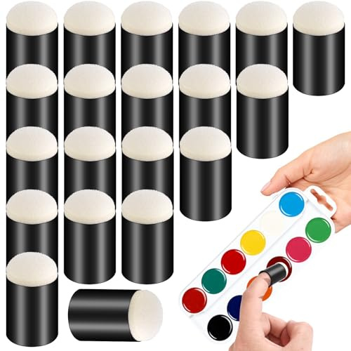 20Pcs Finger Paint Sponges,Sponge Applicators,Craft Sponge Daubers Set Craft Drawing Sponges for Art Paint Dabbers Art Supplies Applicator for Painting Arts Ink Crafts Chalk Card Making Drawing