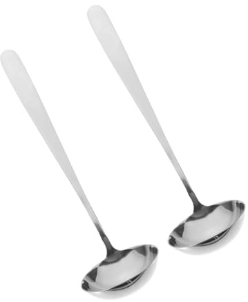 BESTYASH 2 piezas Cucharón Cocina Acero Inoxidable Cazo Sopa Ergonomía Antideslizante para Servir