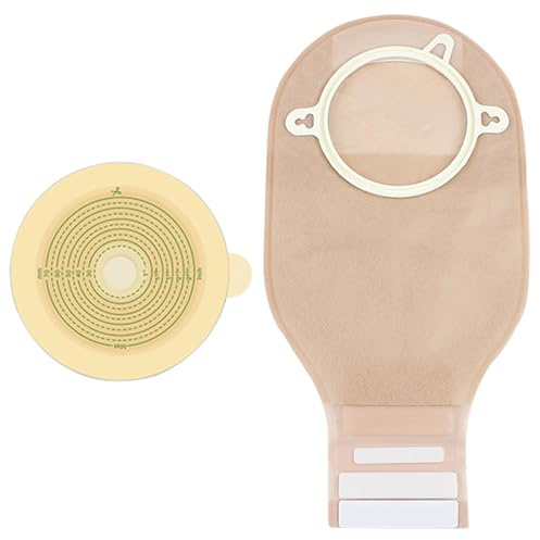 21 Pezzi di Forniture per Stomia, Sacche per Colostomia in Due Pezzi, Sacchetti con Chiusura per La Cura Dello Stoma Ileostomico, 20-70 MM Tagliabili Su Misura (10 X Sacche + 10 X Barriera + Cintura)