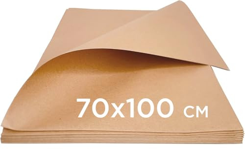 Carta da Regalo Avana Kraft 70x100 cm | Carta Kraft Millerighe Colore Avana da 80 g/m² Ideale per Confezioni, Pacchi Regalo Vintage, Artigianato, Natale, Compleanno, Eventi Vari. (10)