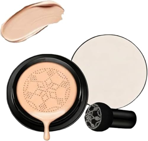2026 New Foundation Cushion, Mushroom Head Air Cushion Cc Cream, CC Cream Foundation Make Up Concealer for Face, Moisturizing Long-Lasting, Even Skin Tone for All Skin Types (Warm)