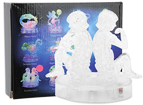 Segrehy Dreidimensionale Konstellationen, Kristallpuzzle mit LED-Licht, kreatives dekoratives Spiel für Kinder und Erwachsene, Zwillinge, 3D-Puzzle, Heim- und Bürodekoration