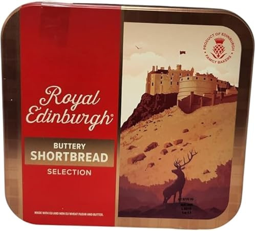 Buttery Shortbread Selection Tin 500g Assorted Traditional Scottish Biscuits Slow Baked Recipe Classic Treat in Decorative Reusable Metal Gift Tin