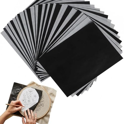 LEOUEANR 50 fogli A4 di carta carbone nera per arte, artigianato, lavorazione del legno e progetti fai da te, ideale per trasferire motivi su carta, tela e legno