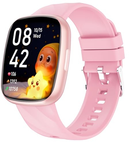 Smartwatch Bambina-Orologio ragazza IP68 con 110+ Modalità Sportivo | Contapassi Frequenza Cardiaca Monitor Sonno-Orologio sportivo bambini Smart watch ragazze e ragazzo Ado 4-15 Anni Rosa