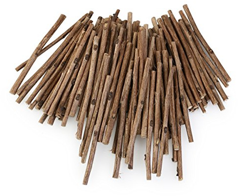 NUOLUX 100pcs holzleisten Holzblock Sticks für DIY Handwerk holzstäbchen zum basteln zweige deko 10CM langen 0,3-0,5 CM im Durchmesser (Holzfarbe)