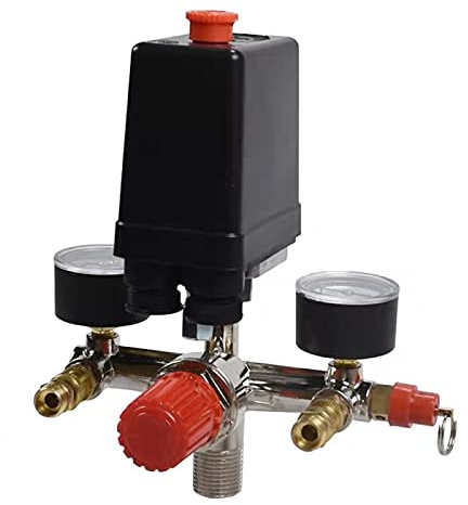 Luftkompressor, langlebig, Pumpe, Druckschalter mit Kontrollventil, Messgerät