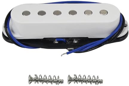 FLEOR Alnik 5 ST -Tonabnehmer Single-Coil-Tonabnehmer Gitarren-Mitteltonabnehmer Flachpol für ST SQ E-Gitarre, weiß