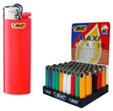 BIC Accendino USA E Getta Misura Maxi A Colori Assortiti-Espositore da 50, Multicolore, 3086125002560