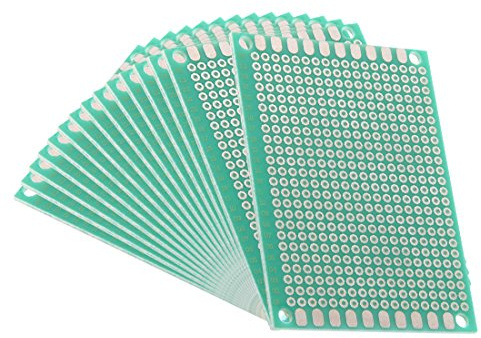 sourcing map 15 Stück 5x7cm Einseitige Universal gedruckte Leiterplatte für DIY Löten Grün DE de