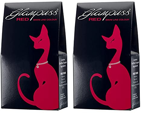 GlamPuss Organic Pubic Semi Permanent Unisex Bikini Hair Dye Colour- SEXY HOT RED X2