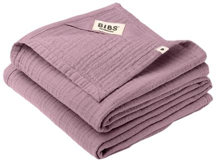 BIBS Muslin Cloth Mulltücher 2-Pack, 100 % Bio-Baumwolle, 70x70 cm, Heather