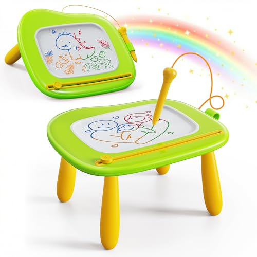 KOKODI Magnetische Maltafel Kinder Zaubertafel, Magnet Zeichentafel Löschbar, Lernspielzeug ab 1 Jahre, Spielzeug für Kinder 1–7 Jahre, Kinderspielzeug Geschenk für Mädchen Jungen (Gelb)