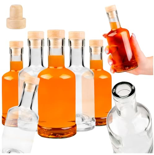 SUPERBUTELKI.PL Flaschen zum Befüllen 250ml - Likörflaschen zum Befüllen Glasflaschen - Flasche Glas Schraubverschluss Flaschen 10x