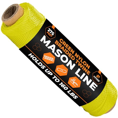 Nylon Twine - 275' Nylon String - Synthetic Thin Twine String - Indoor & Outdoor Use for Crafts, Camping, Garden, Line Level, Marine, Fishing, Trot Line, Decoy, Property Markers, Construction (Green)
