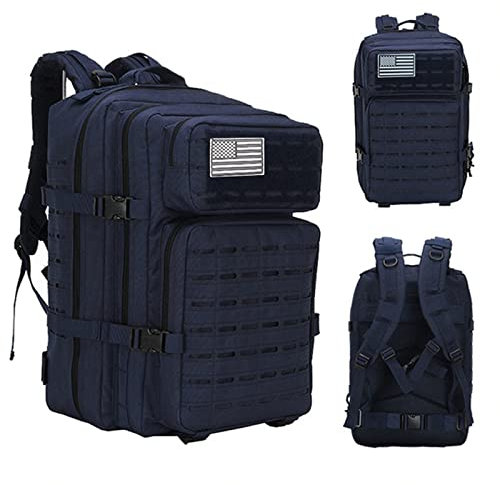 YUANZHOU 50L Militärischer Taktischer Rucksack Große Rucksäcke Assault Daypack für Outdoor Wandern Camping Trekking,Blue