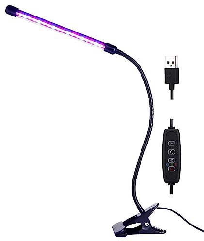 LOVIVER Clip-Pflanzen-Wachstumslampe, Zimmerpflanzen-Wachstumslicht, 9 Dimmstufen, LED-Wachstumslicht, Pflanzenlicht für Sämling, Garten, Gemüse, Gewächshaus, 1 Röhre