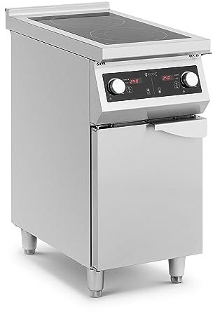 Royal Catering RCIN-700-04 Induktionsherd 8500 W 2 Kochflächen 60-240 °C Stauraum Standherd Induktion Herd mit Induktionskochfeld