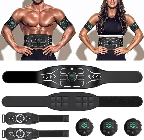 ZQIN Stimulator ABS Bauchmuskelstimulator, EMS-Muskelstimulator, Bauchtrainingsgürtel für Männer und Frauen, tragbares Fitnessgerät, Büro und Zuhause für Bauch, Arme und Beine