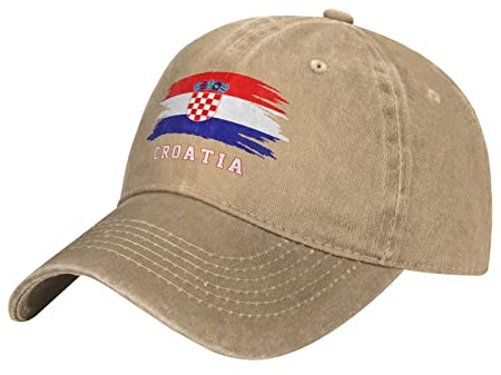 501 Damen Herren Denim Hut Kroatien-Flagge Kroatisch Cotton Cap Atmungsaktiv Baseboard Baseballkappe Leicht Baseball Kappe Mütze Für Sport Draussen Reisen