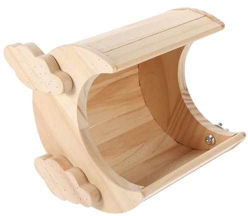 Angoily Maison Bois pour Hamster Nid Décoratif Forme De Lune pour Rongeurs Abri Confortable Et Sûr pour Petits Animaux Domestiques