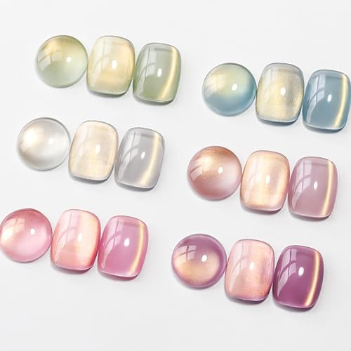 MIZHSE Cat Eye 6 st magnetisk UV-nagellack, soakoff med 1 magnet, glänsande, slät, hållbar, nagelvård, nybörjare, görs-lagom-nagellack hemma | Cat Eye UV gelset, Cateye nagellack magnetisk, nageldesign, manikyr för hem och salong
